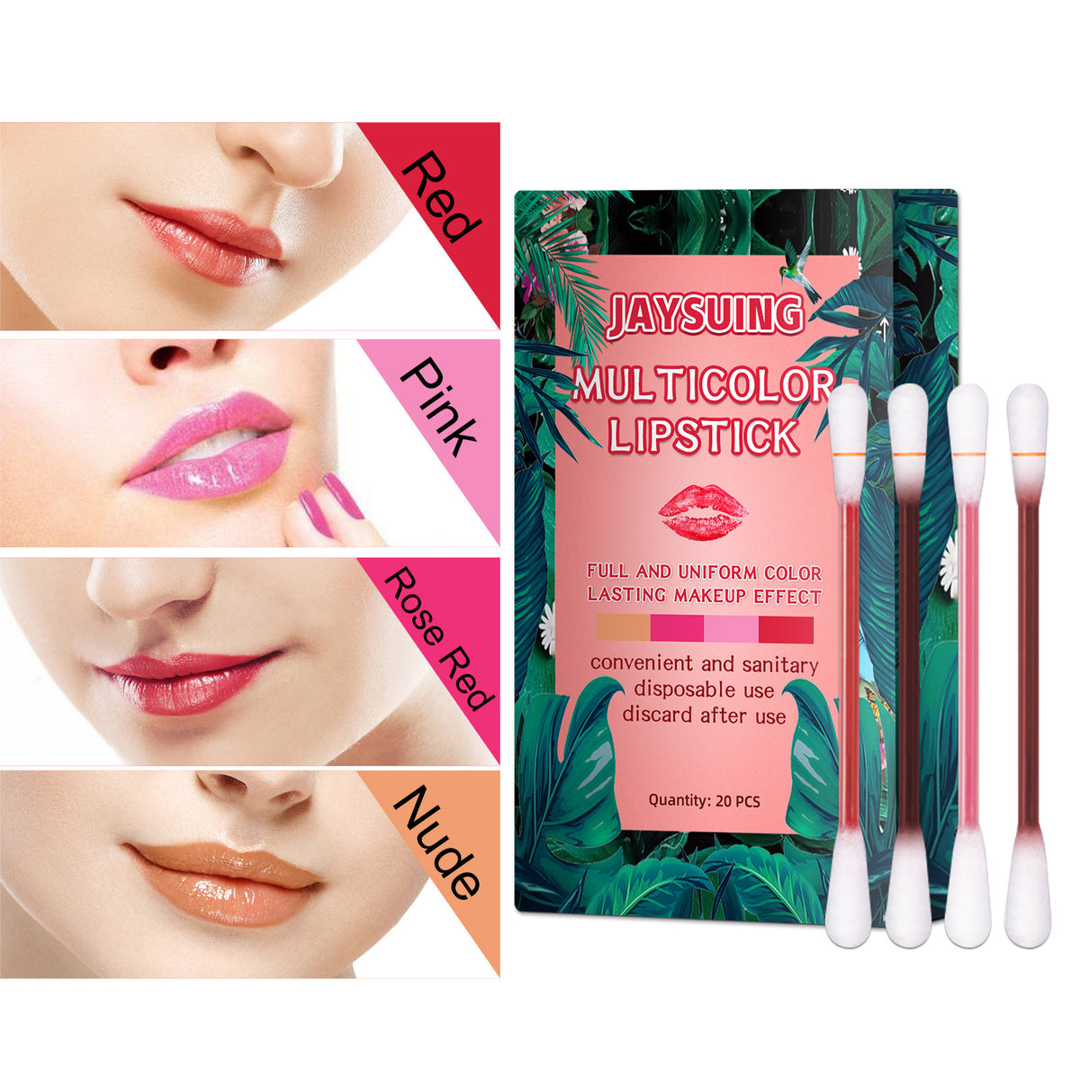 Jaysuing Cotton Swab Lipstick Lip Gloss Ladies Durable Matte Cigarette Box Portable Creative Non Fading Lip Glaze