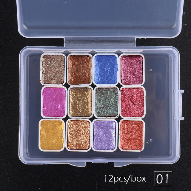 Shimmering Powder Solid Metal Pearlescent Watercolor Smudges Japanese t Nail Smudges ted
