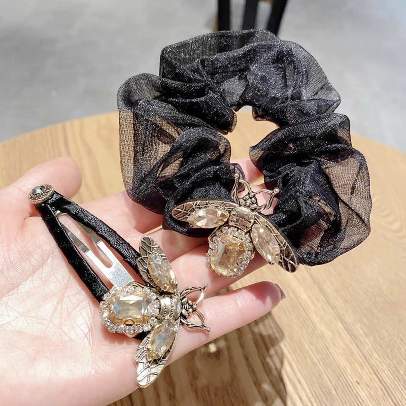 Hair Accessories Women's Large Crystal Bee Colon Ring With Diamonds