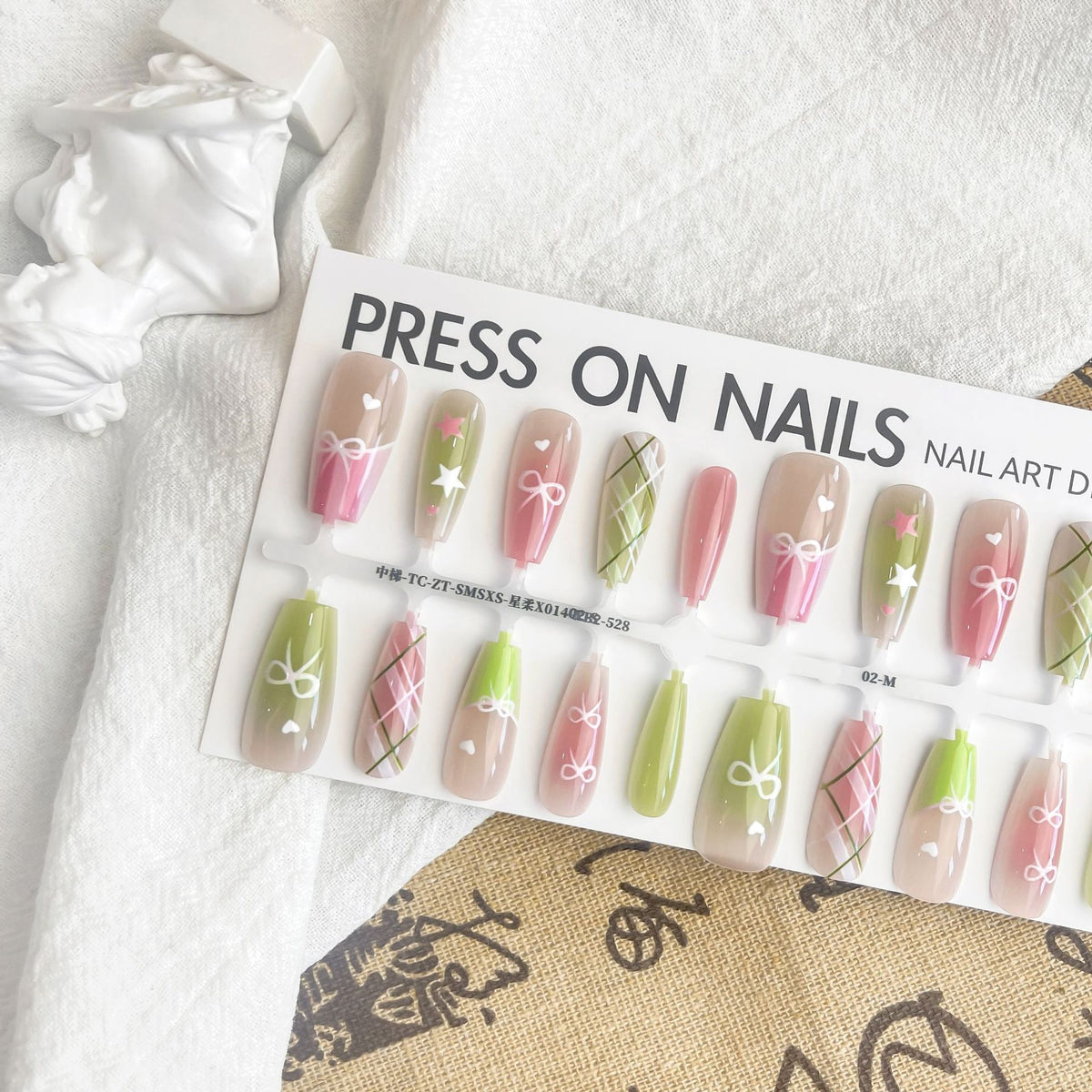 Press On Nails Dopamine Sweet Cool INS Style Dark French Fake Nail Tip