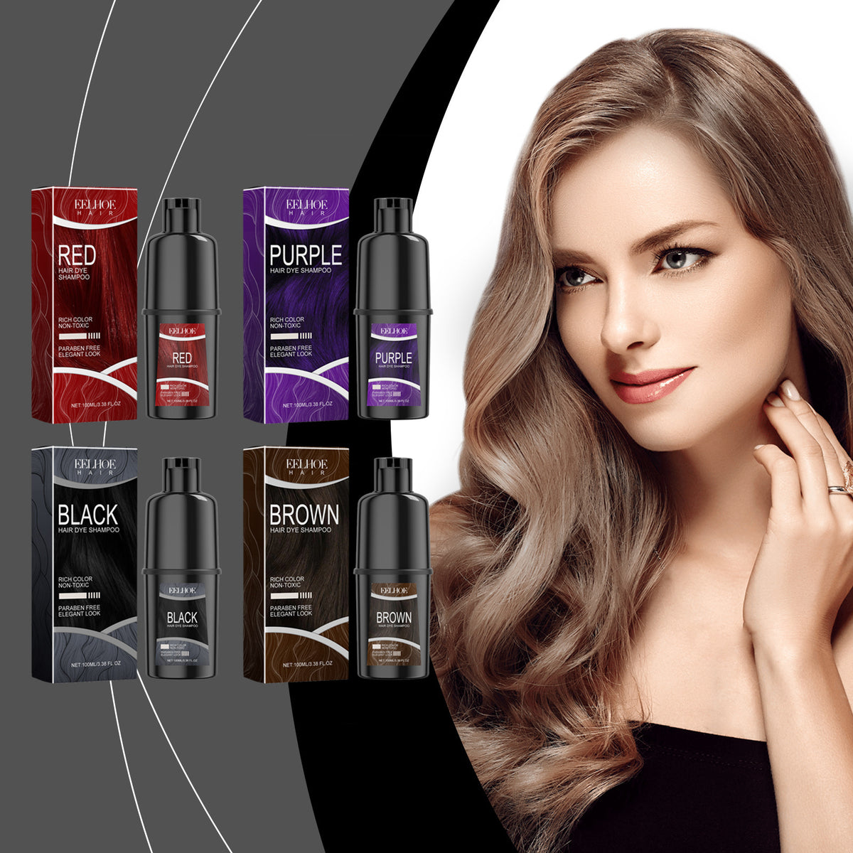 Eelhoe Herbal Plant Extract Nourishing Long-lasting Color Rendering Soft Shampoo