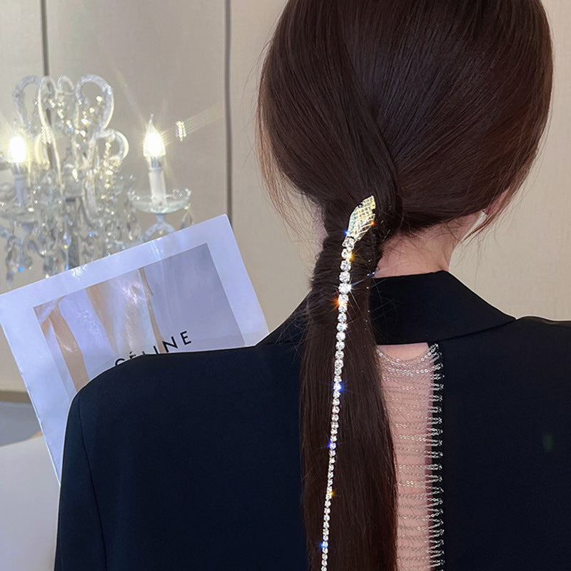 Gothic Diamond Tassel Snake Headpiece For Women