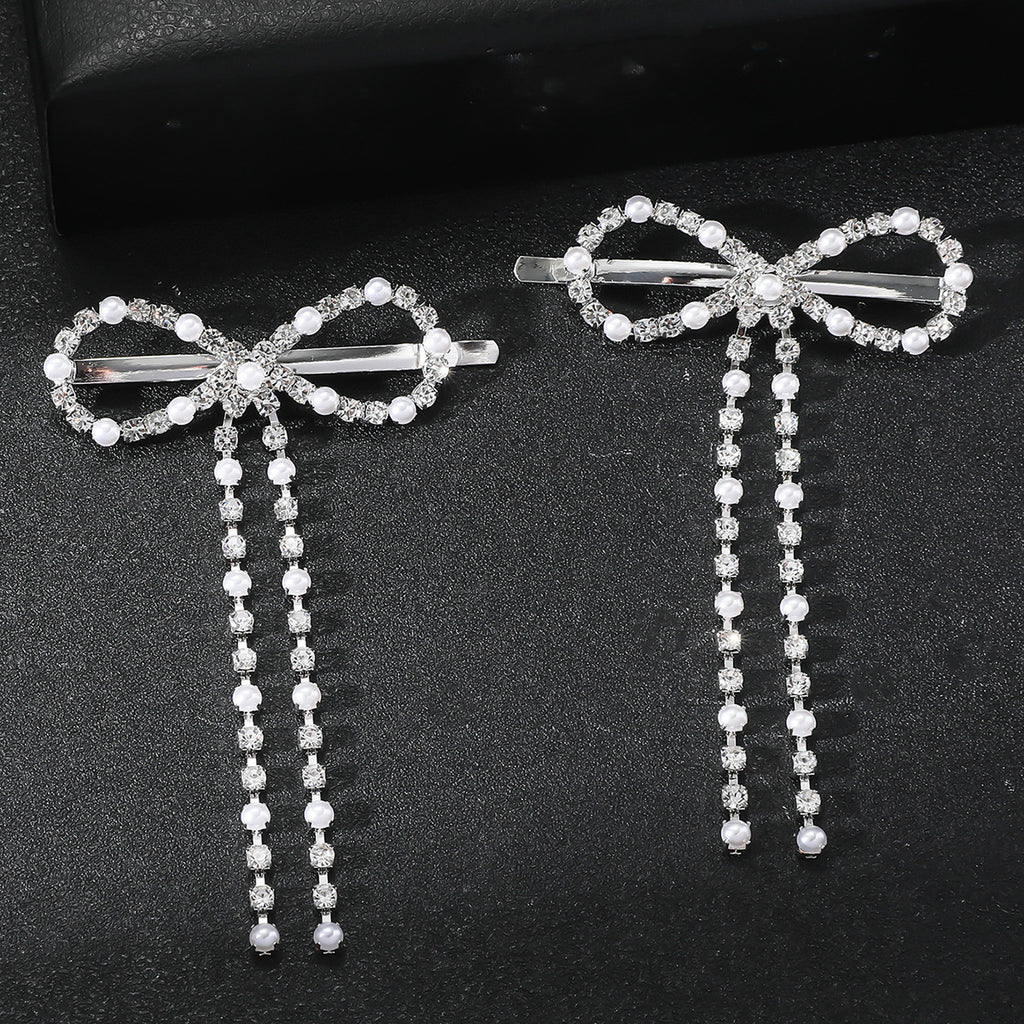 Bow Barrettes Side Long Tassel
