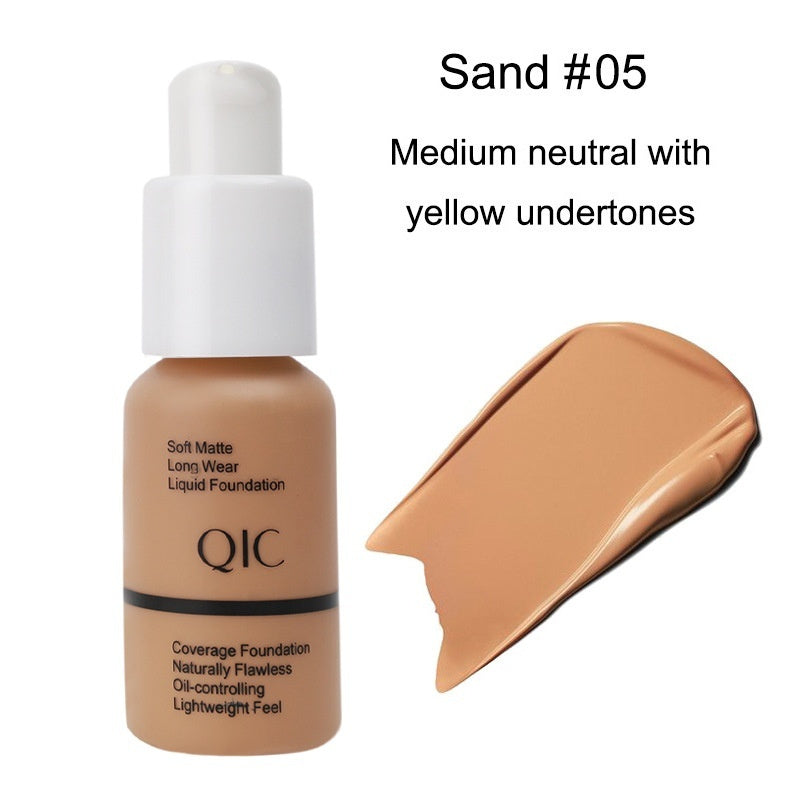 QIC Concealer Smear-proof Makeup Waterproof Invisible Pore Liquid Foundation