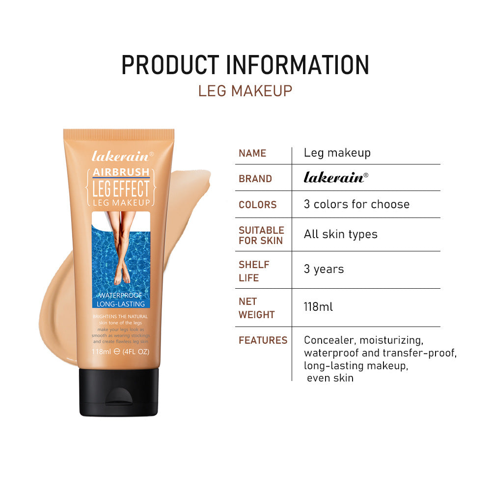 Lakerain Leg Liquid Foundation Concealer Uniform Wheat Color