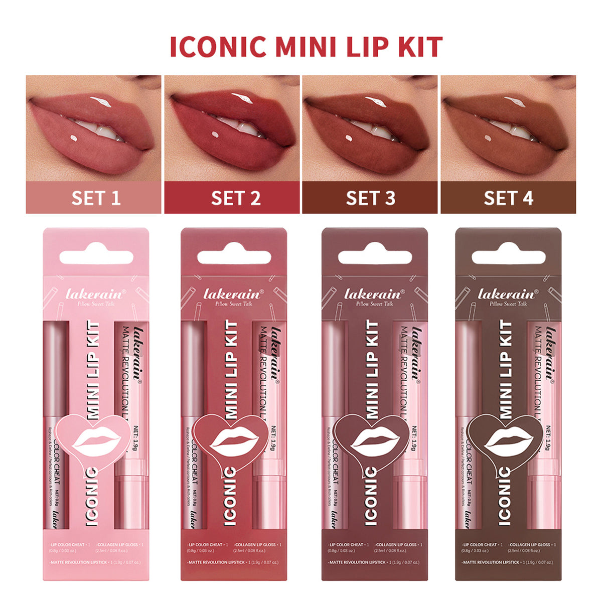 Lakerain Three Lip Gloss Suit Lasting Waterproof Colorfast