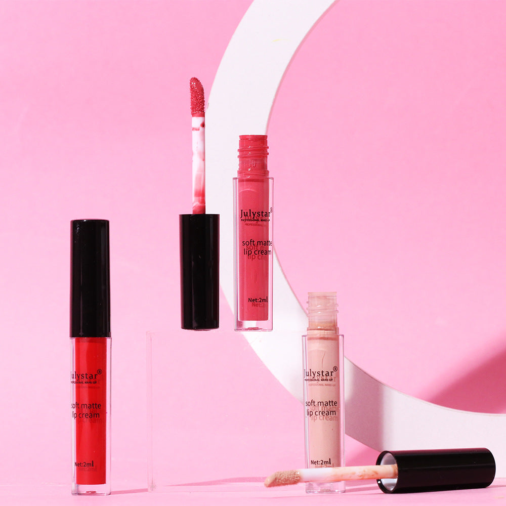 Julystar Water Mist Matte Liquid Lipstick Female Christmas Makeup Nourishing Long-lasting No Stain On Cup