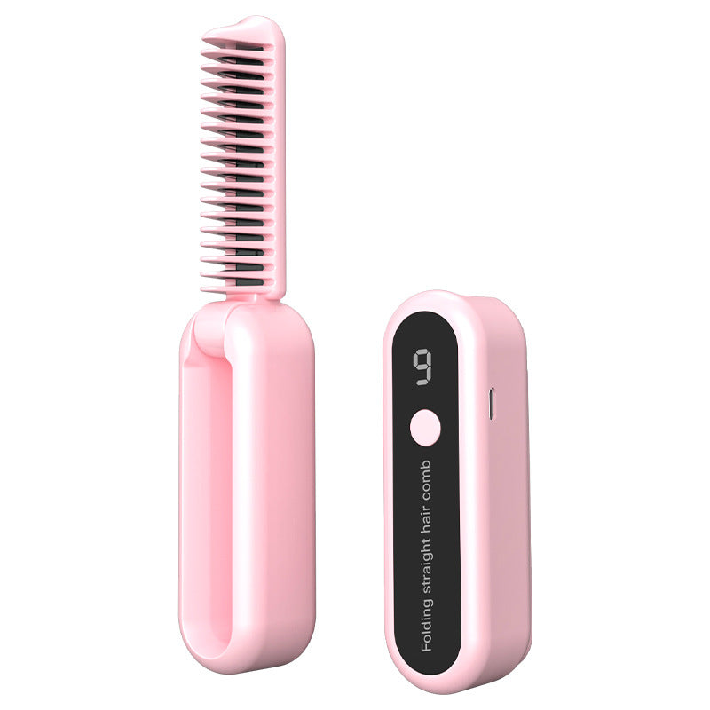 Modeling Straight Comb Wireless Charging Portable Negative Ion Hair Straightener