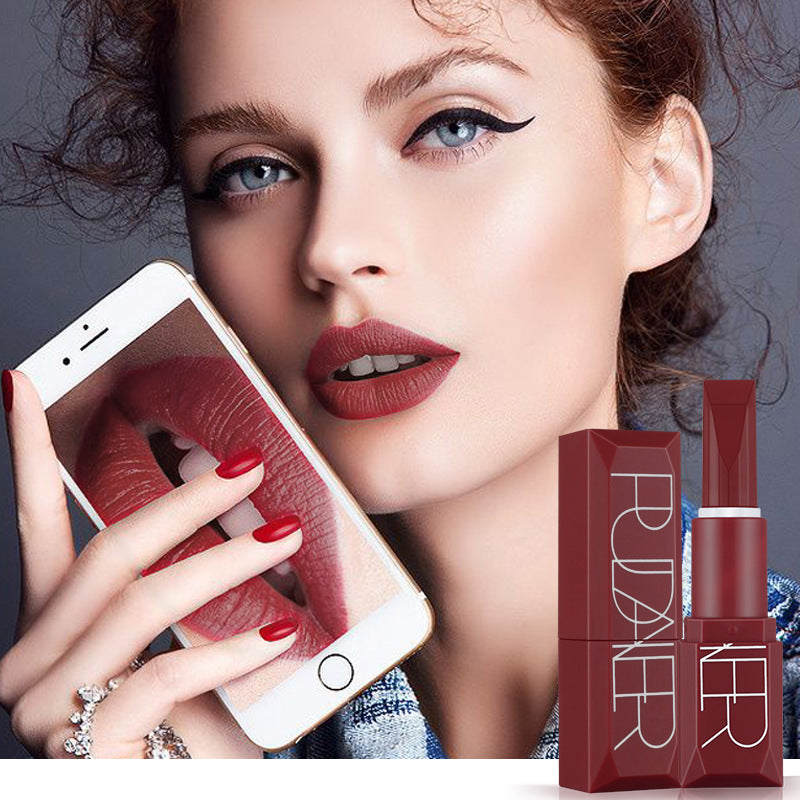Pudaier Pumpkin Color Matte Lipstick Matte Lip Glaze Longlasting Lip Gloss
