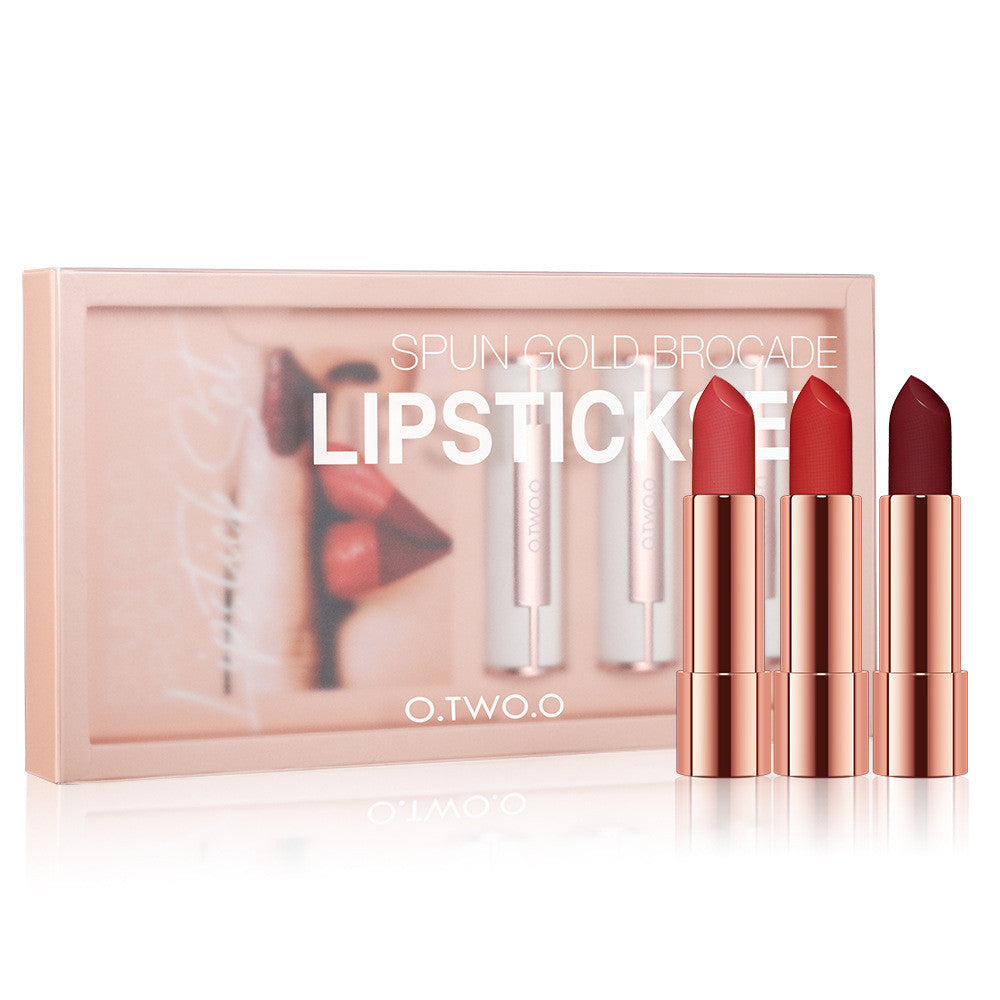 O.TWO.O Gold Silk Brocade Velvet Lipstick Set Combination