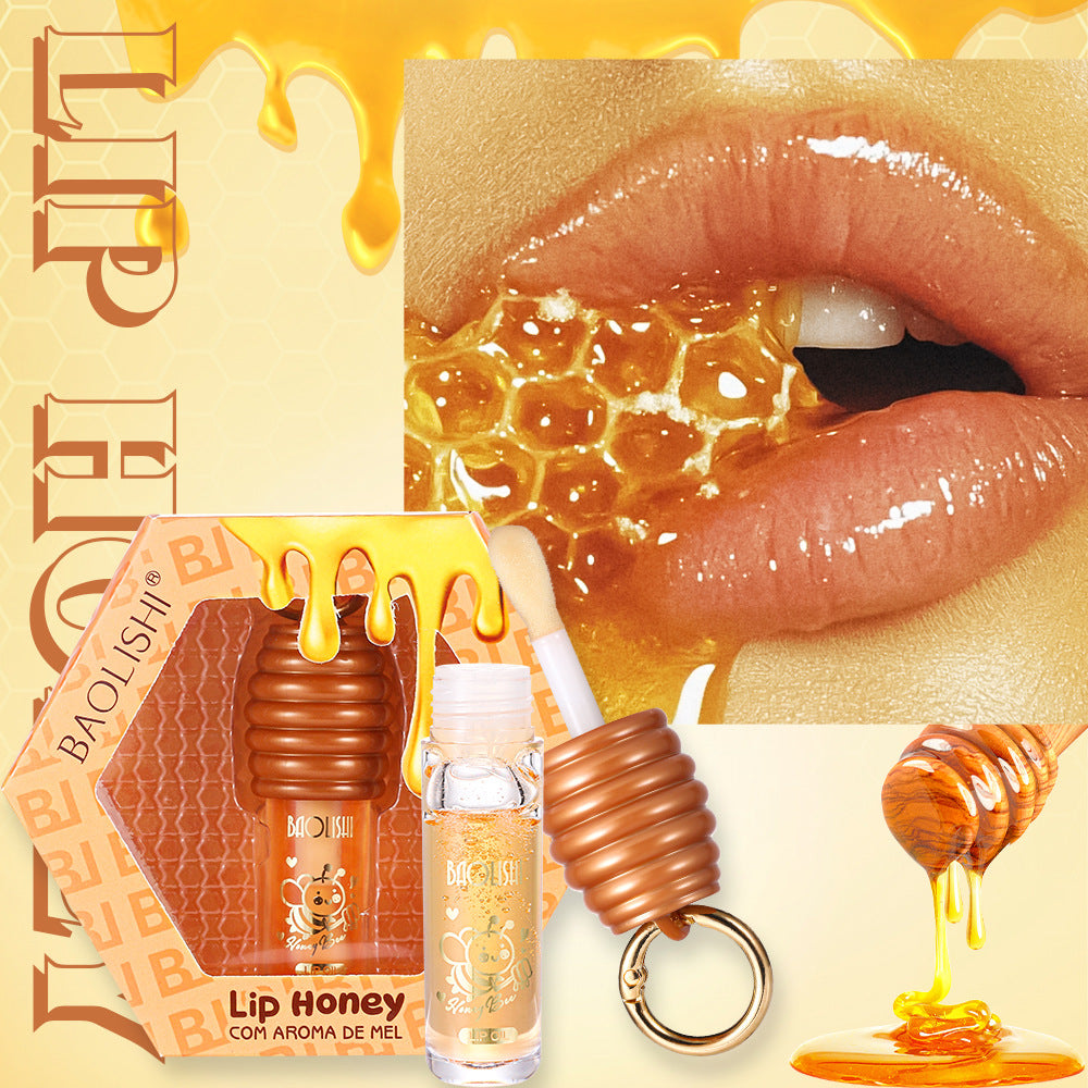 Baolishi Moisturizing And Nourishing Honey Lip Gloss Portable Keychain Can Be Pannier Bag