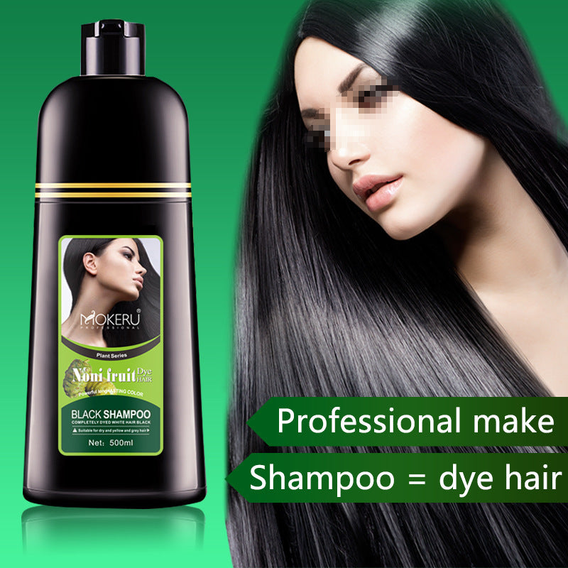 Mokeru Organic Natural Fast Hair Dye Only 5 Minutes Noni Plant Black Hair Color Dye Shampoo