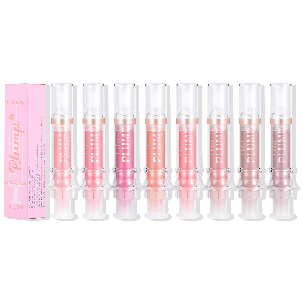 Clubday Plump Nourishing Moisturizing Mirror Lip Gloss Water Light Full Lips Syringe
