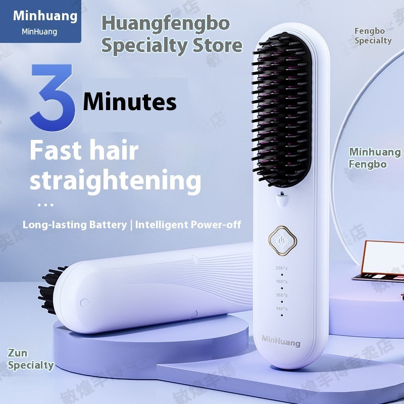 Minhuang Negative Ion Does Not Hurt Hair Straight Plywood Dual-use Electric Wireless Straight Comb