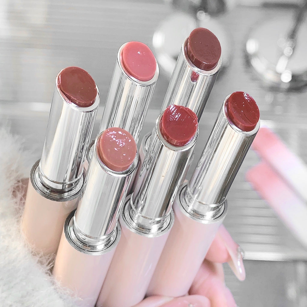 Gege Bear Solid Lip Gloss Water Light Mirror Press Lipstick