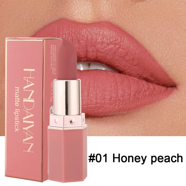 Handaiyan 6-color waterproof nude matte durable lipstick