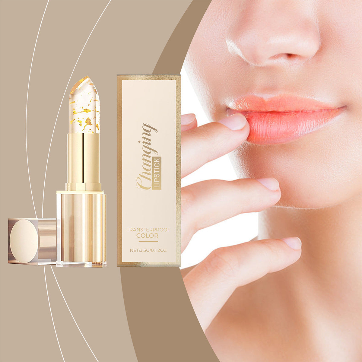 Changing Gilding Transparent Temperature Change Lipstick Carotene
