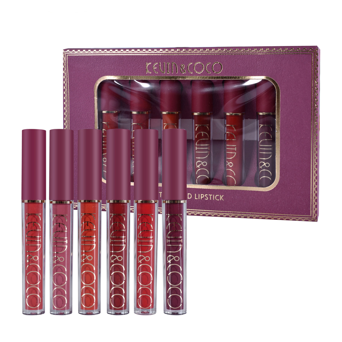 Kevin&Coco Fashion6-color Lip Glaze Bright Gloss Lipstick Set