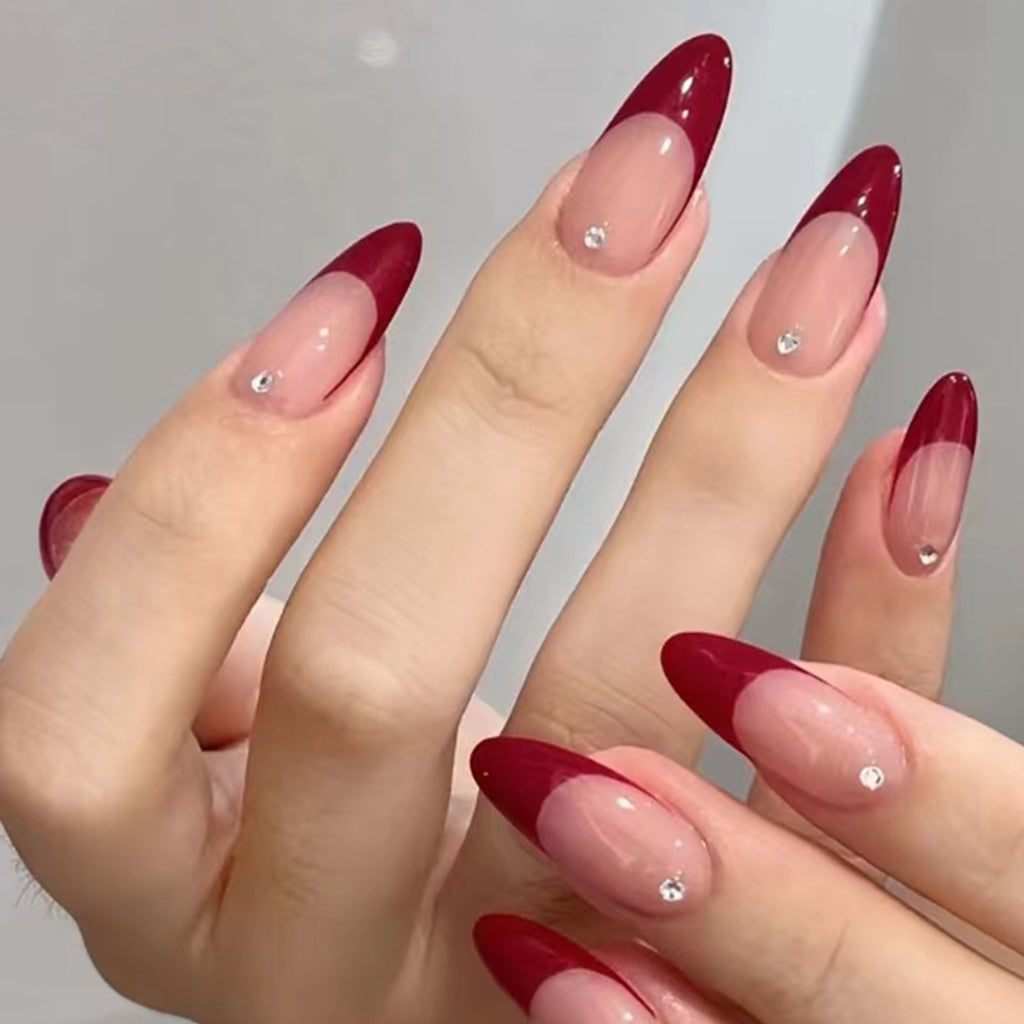 Red French Wear Armor Simple Style Nail Sticker