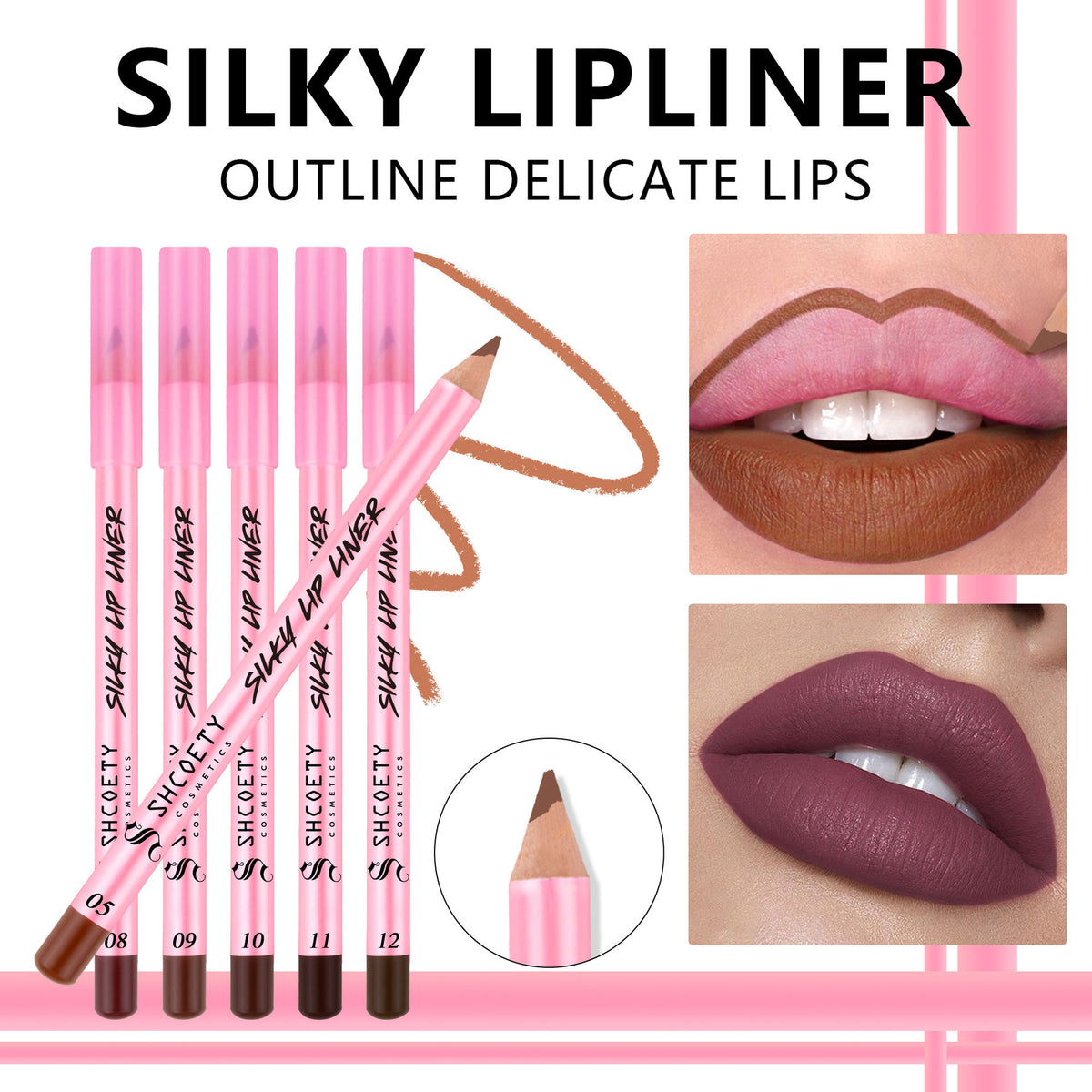 Shcoety 12 Color Matte Lipstick Lip Liner Suit