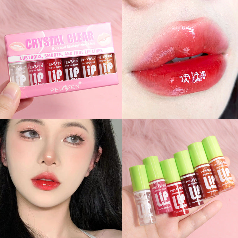 Peiyen Fat Lip Lacquer 6 PCs Set Box Mirror Moisturizing Full Lips