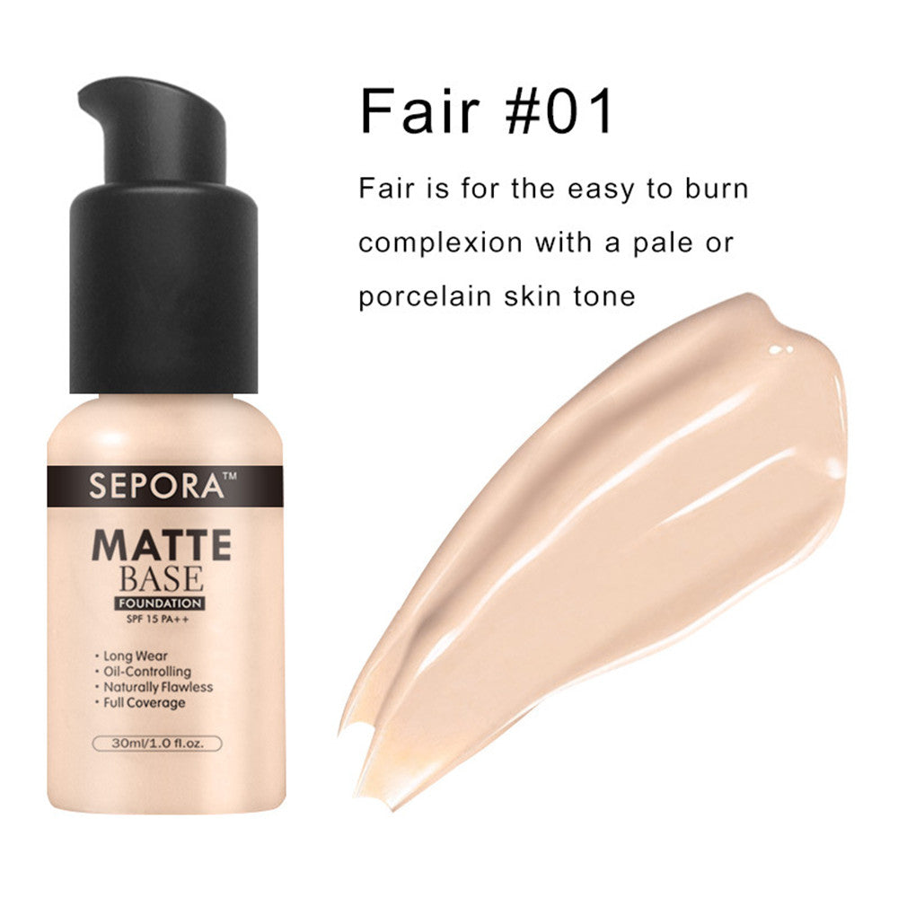 Sepora Isolate Waterproof Natural Concealer Base Makeup Matte Liquid Foundation Oil Control Foundation Cream