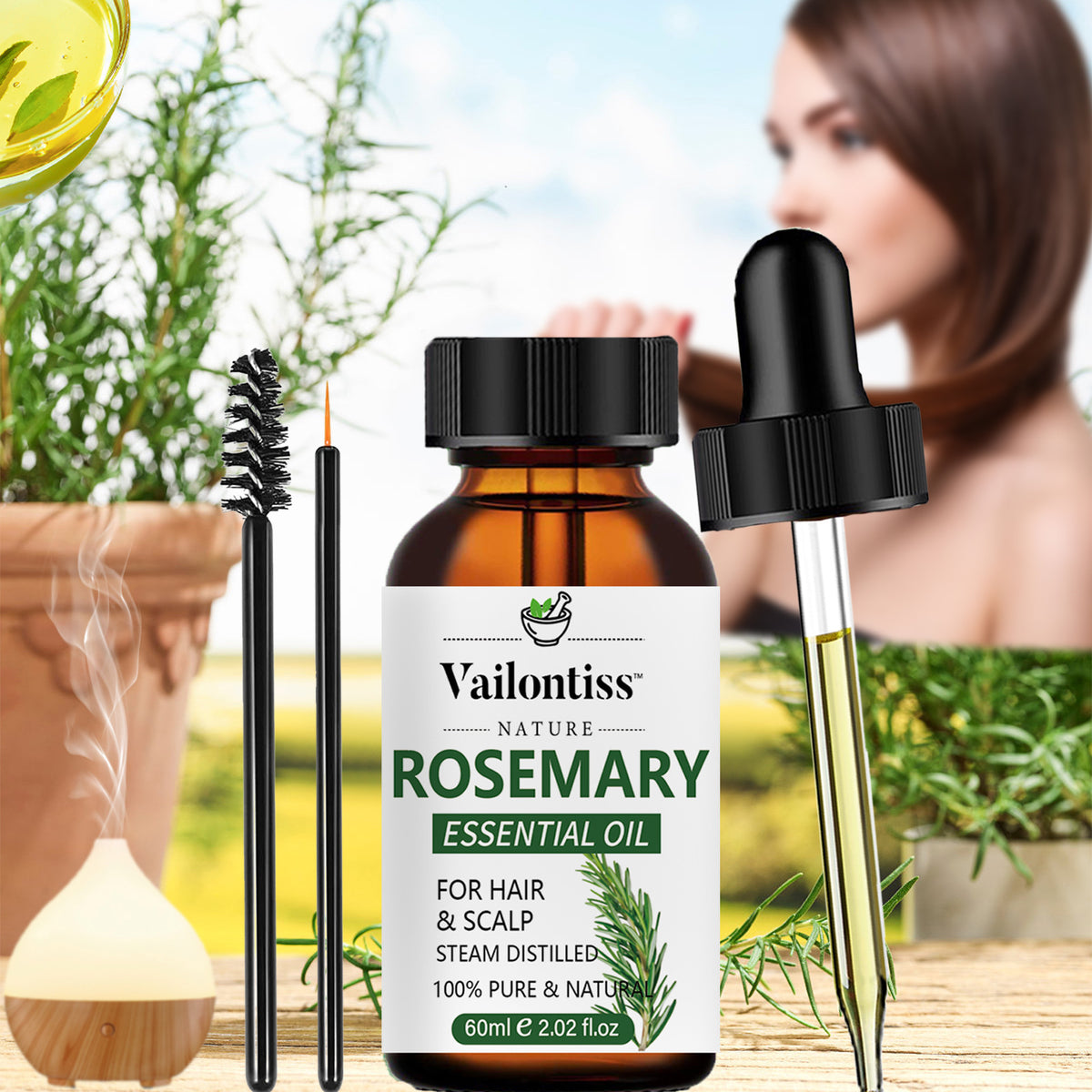 Vailontiss Rosemary Hair Care Essential Oil Hair Growth Strengthening
