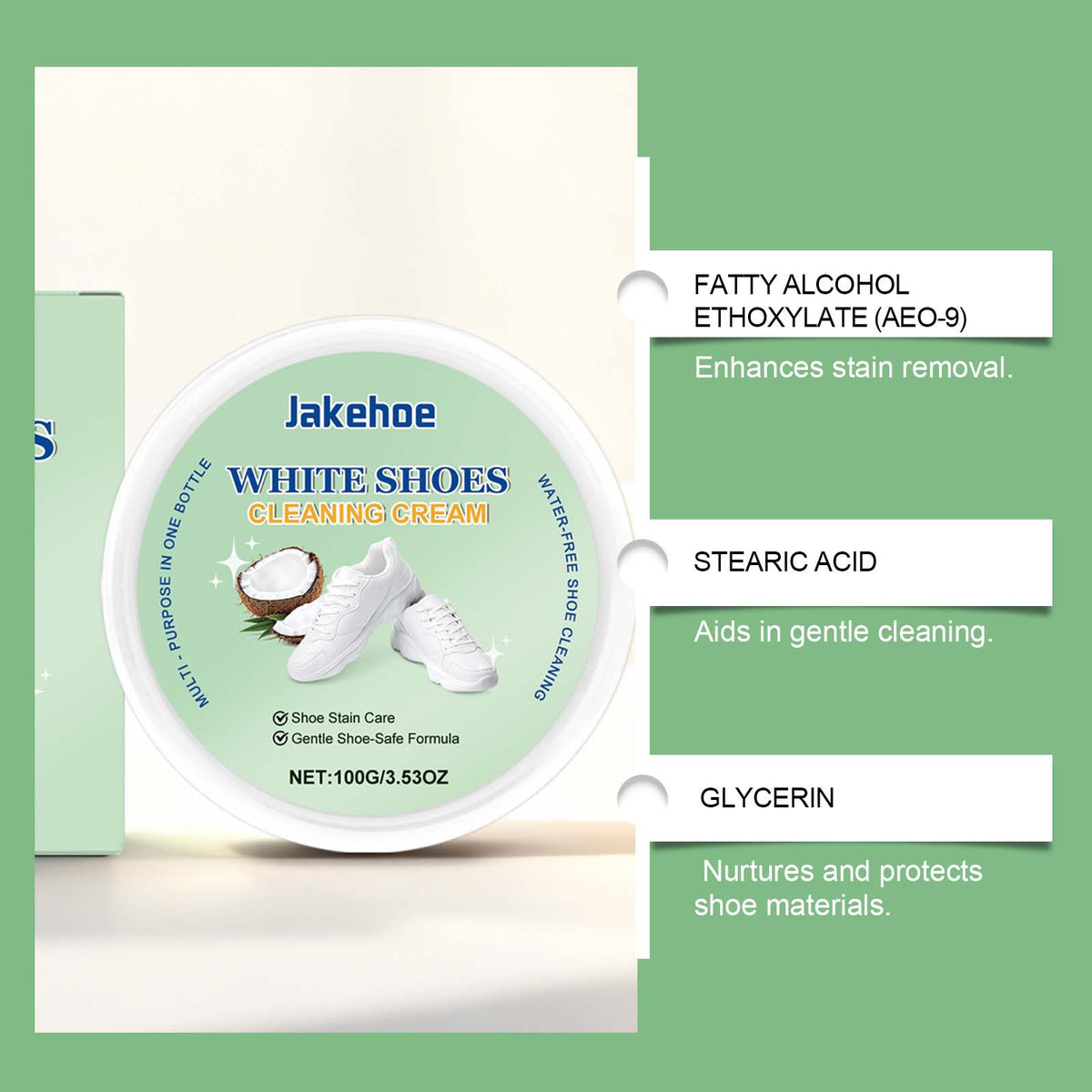 Jakehoe White Shoe Cleaning Cream