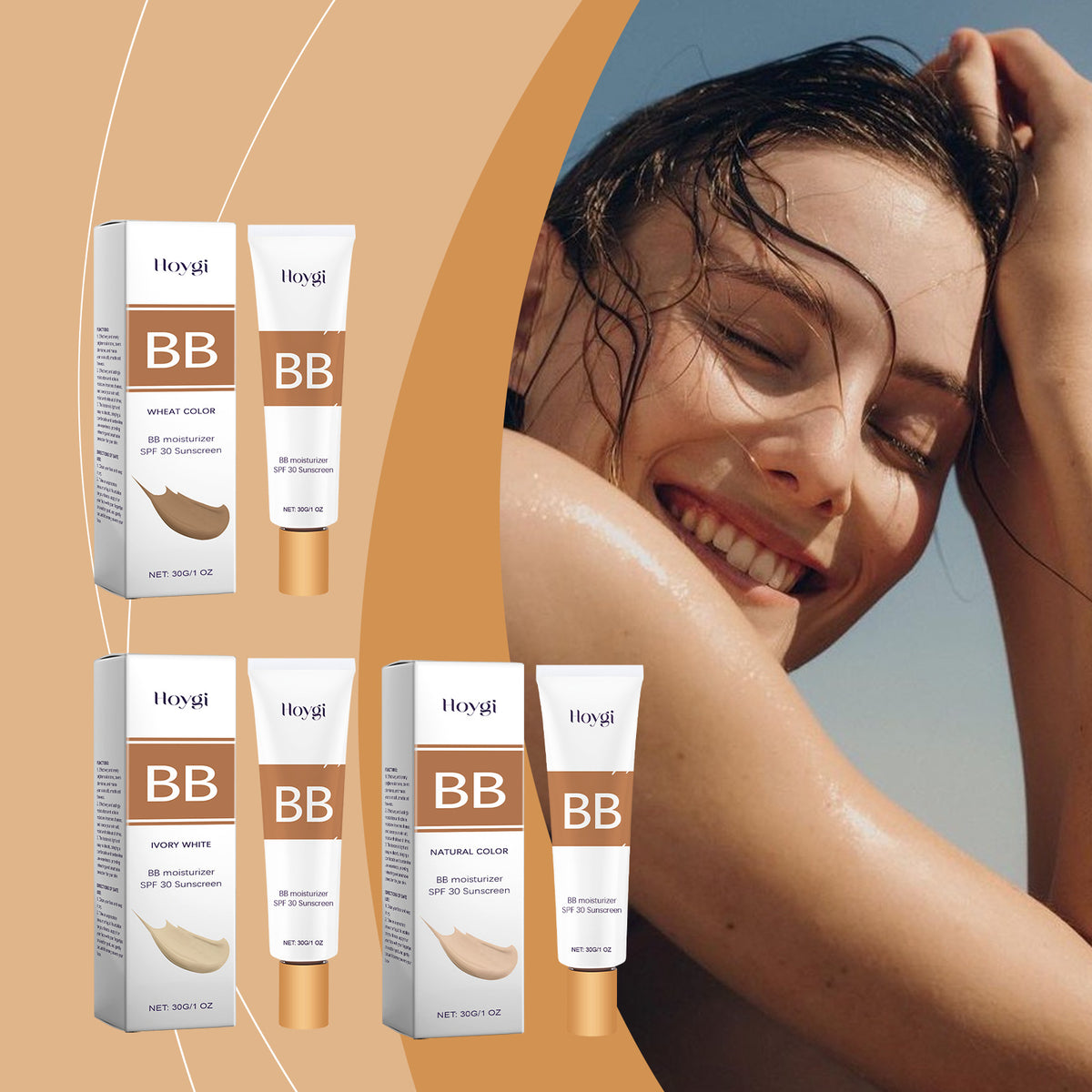 Hoygi Protective BB Cream Concealer Lightweight Liquid Foundation