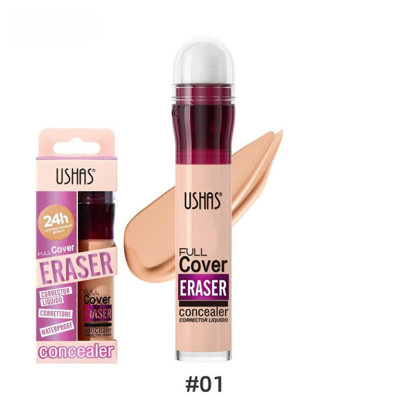 Ushas 12 Colors Sponge Head Liquid Foundation Makeup Liquid Concealer Long Lasting Smear-proof Makeup Waterproof Concealer