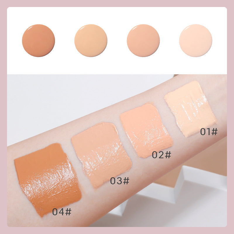 Derol 4colors Lightweight Foundation Concealer Cream With Makeup Sponge Brightening Moisturizing Liquid Foundation BBCream