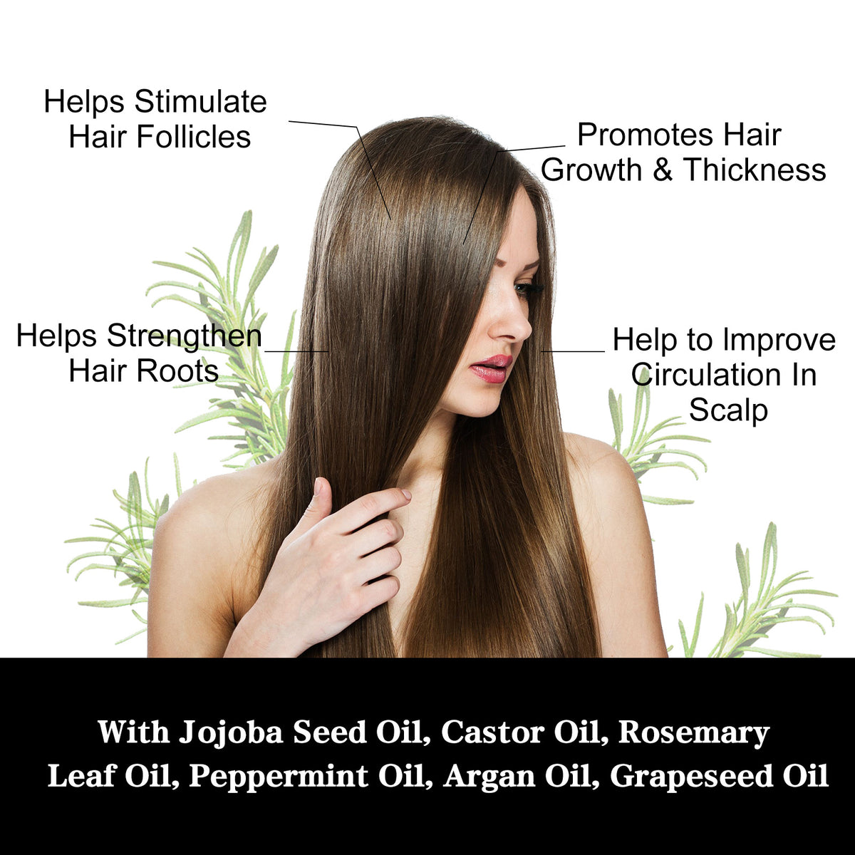 Rosemary Oil Dense Hair Soft Care Hair Nourishing Damaged Hair Tail Dry Hair Manic Rosemary Dense