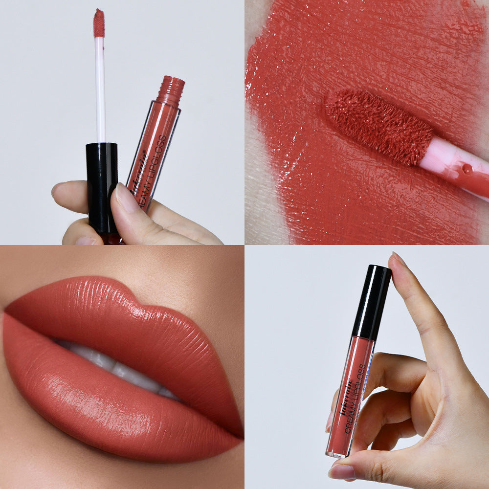 Lakerain Semi Matte Velvet Waterproof No Stain On Cup Moisturizing Lip Gloss