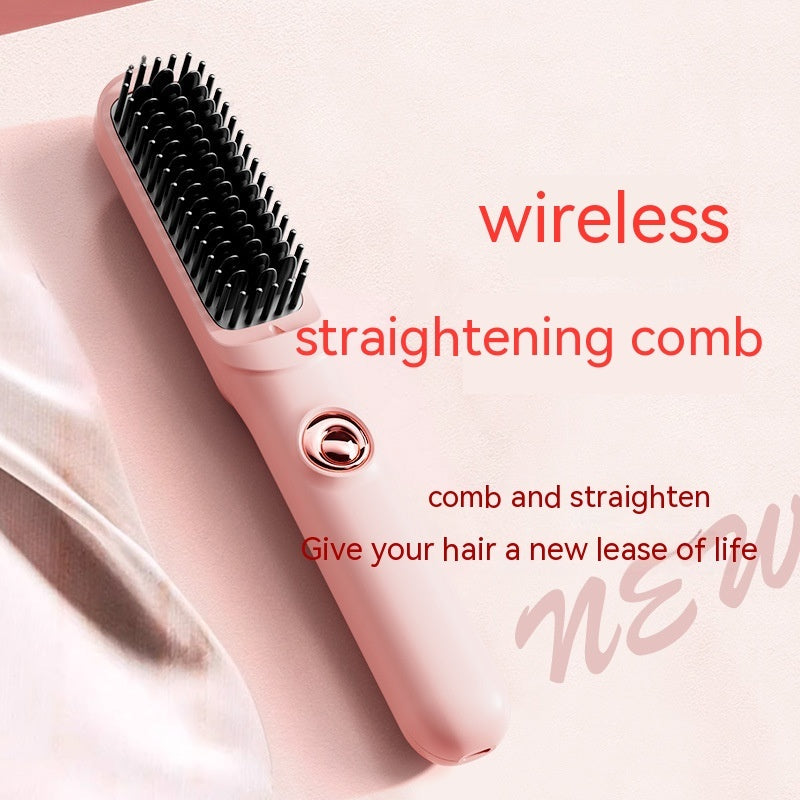FlagShip Wireless Straight Comb Anion Does Not Hurt Hair Portable Hair Curler And Straightener Dual-use