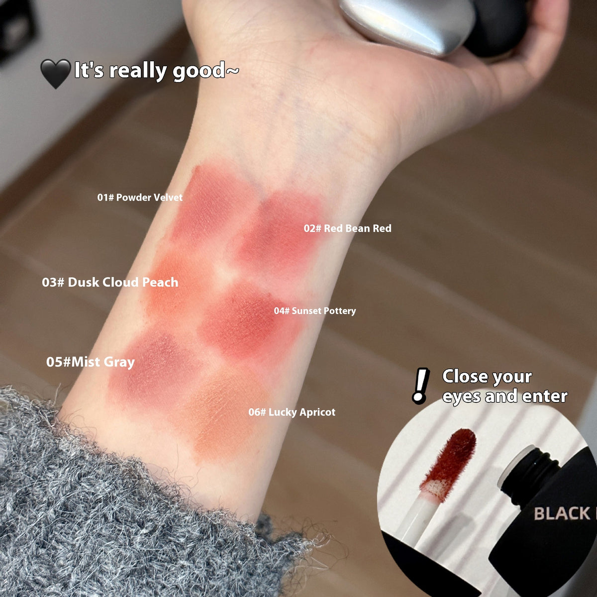 Black Nana Love Lip Mud Matte Finish Velvet Lip Lacquer
