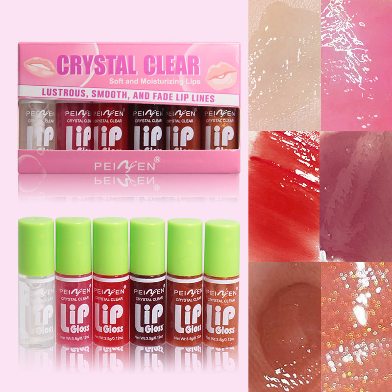 Peiyen Fat Lip Lacquer 6 PCs Set Box Mirror Moisturizing Full Lips