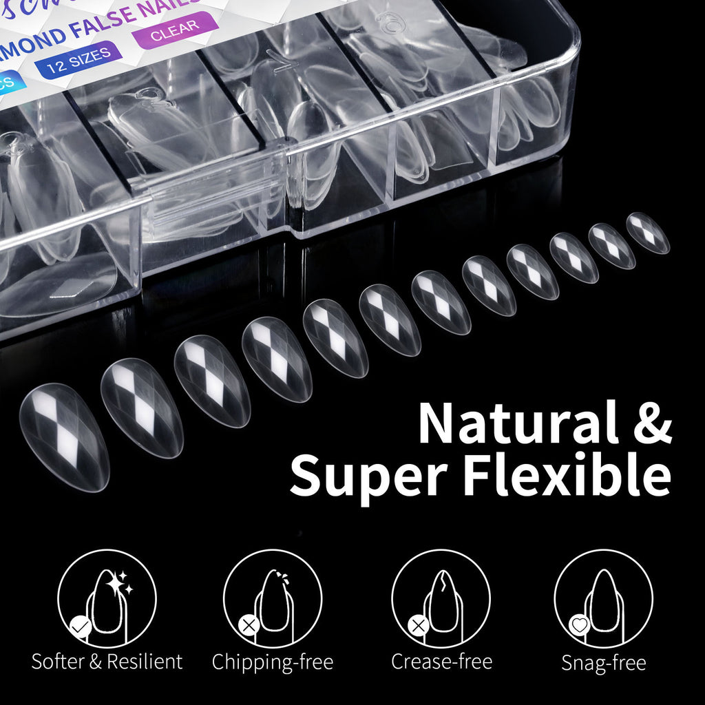 Misscheering 3D Diamond Wear Long Shaping Nail Tip