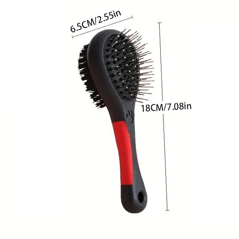 Dog Brush Cat Pet Grooming Comb 2 In 1 Double Sided Pin Cleans For Pets Shedding And Dirt Grooming Tool