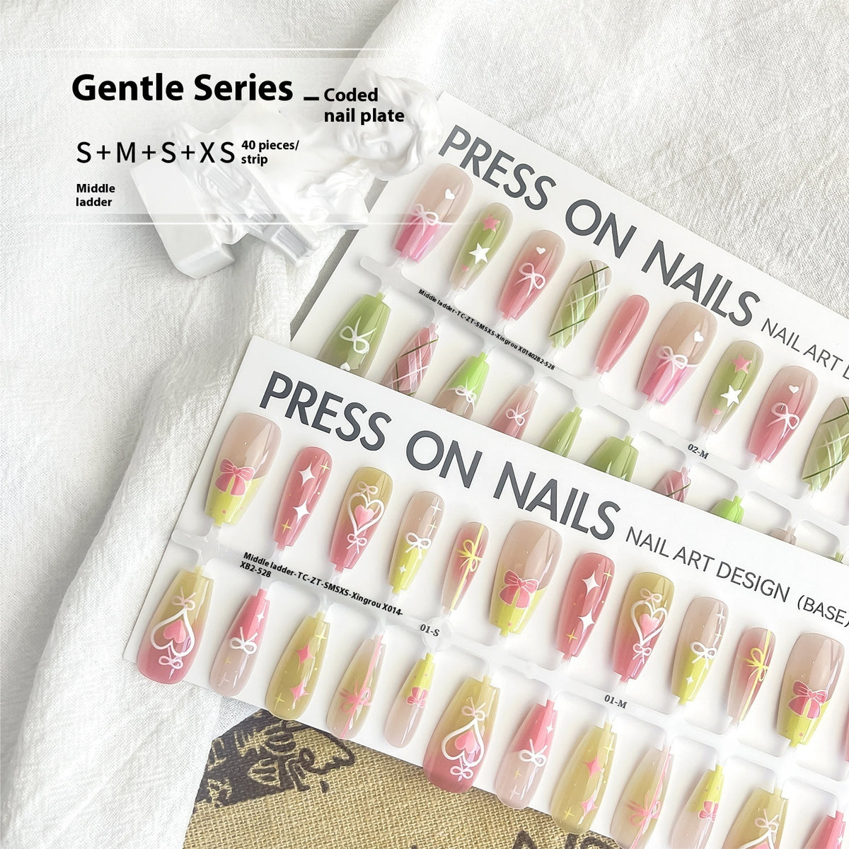 Press On Nails Dopamine Sweet Cool INS Style Dark French Fake Nail Tip