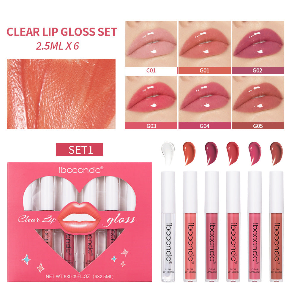 Ibcccndc Transparent Lip Gloss Suit Liquid Lipstick