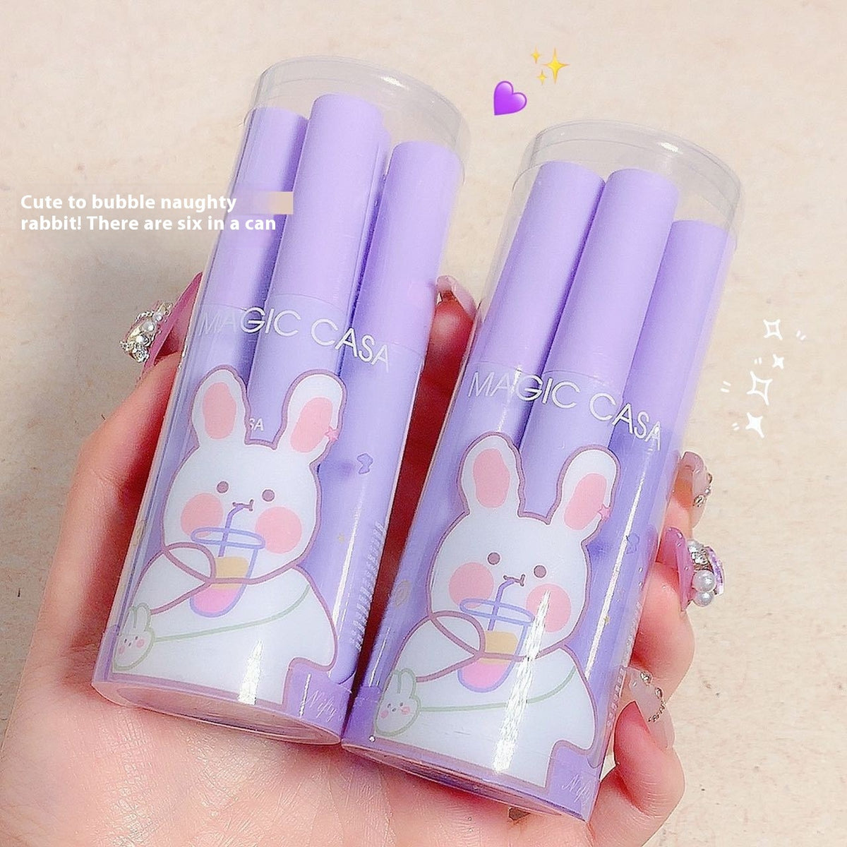 Magic Casa Six-piece Naughty Rabbit Lip Glaze Set