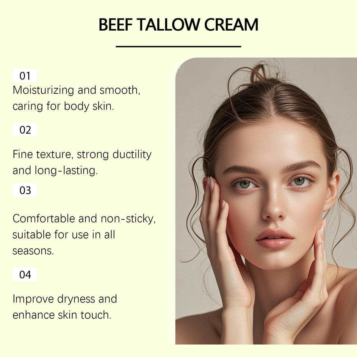 Beef Tallow Cream Moisturising and Soothing Cream for Sensitive Skin