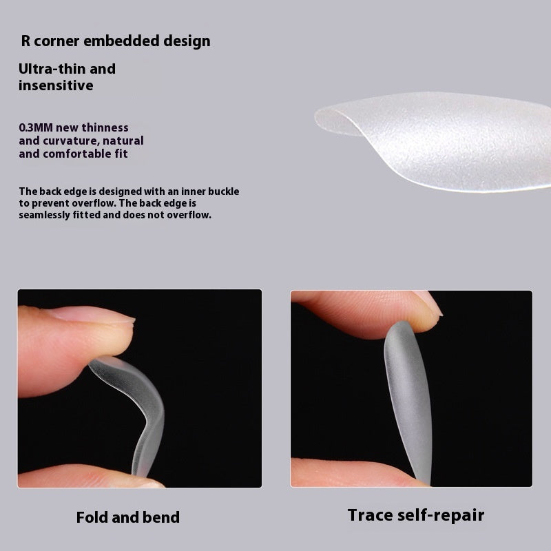Ultra-short Frosted Nail Tips Ultra-thin Seamless Water Drop Almond Carving-free Grinding