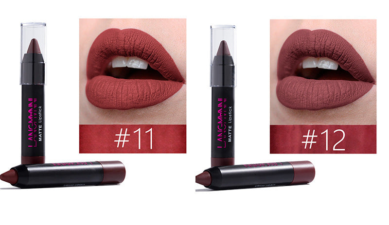 Langmanni 12 PCs Lipstick Kit Long Lasting Matte Set Lipstick