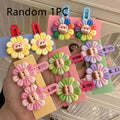 Little Girl Side Bangs Cropped Hair Clip Headdress