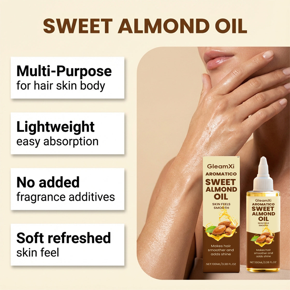 GleamXi Almond Beauty Oil