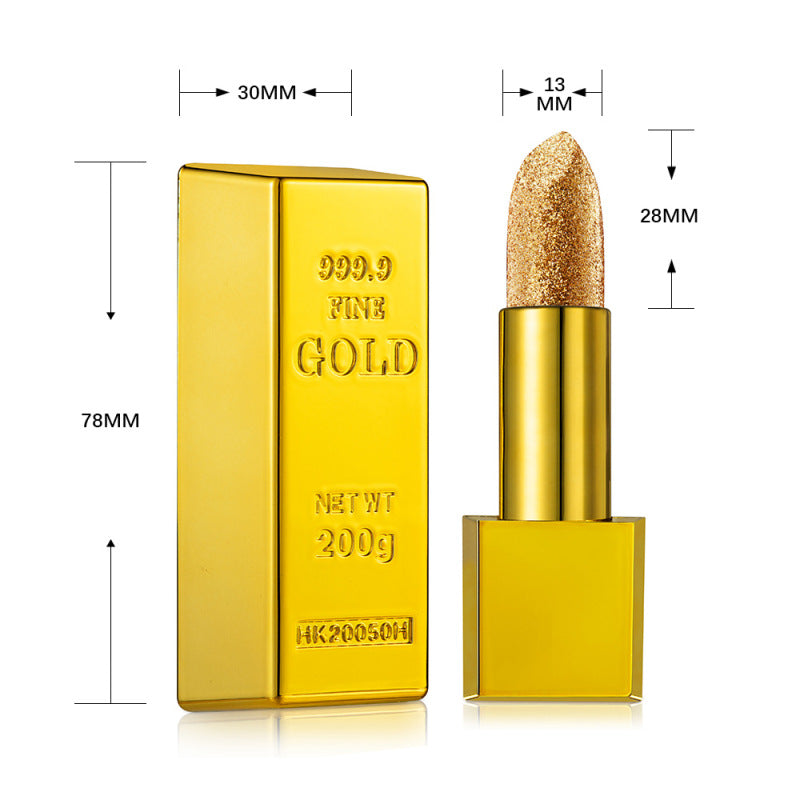 Fine Gold Velvet Matte Non-stick Cup Is Not Easy To Fade Fashionable Shiny Gold Powder Lipstick