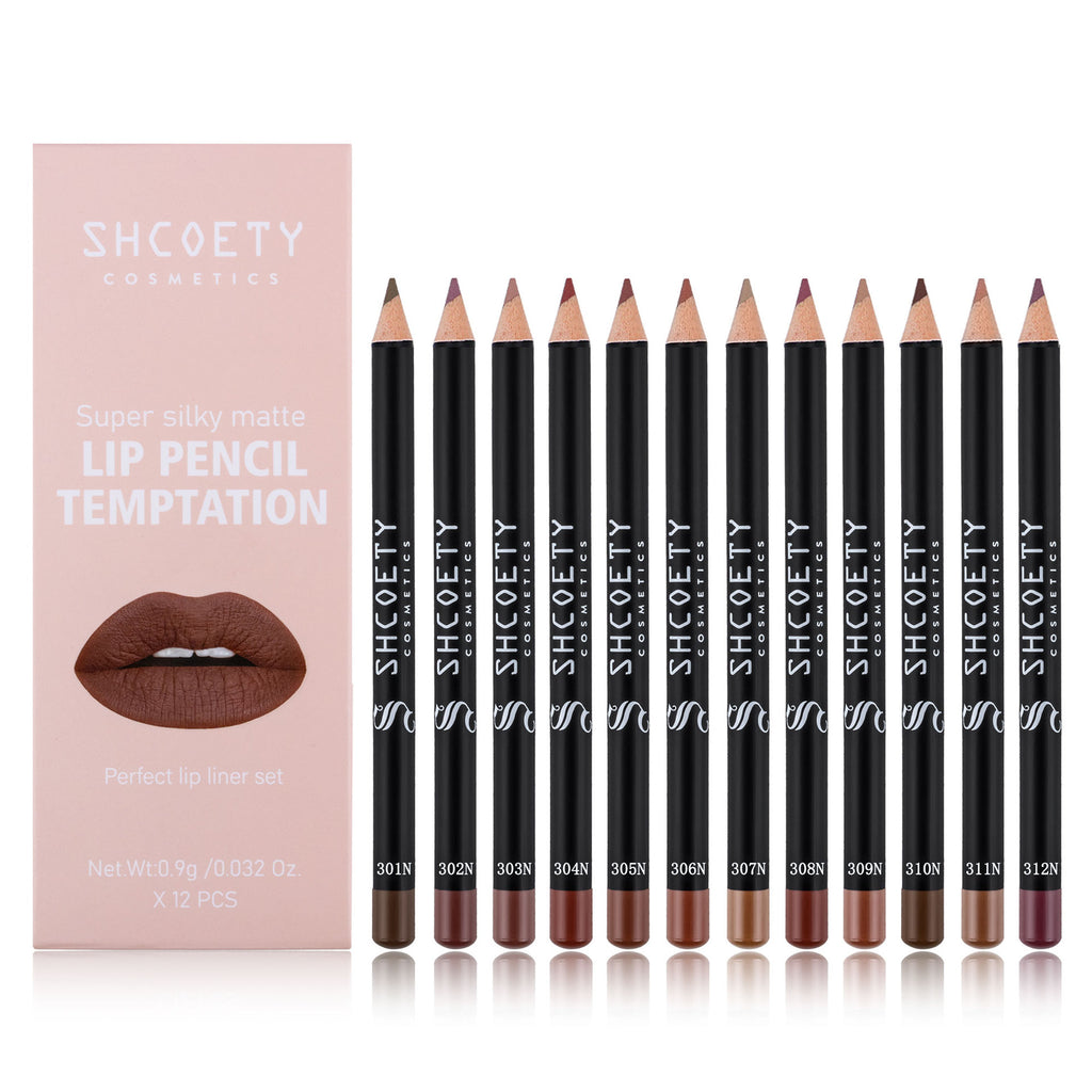Shcoety Matte Lipstick Lip Liner Suit Non-decolorizing Long-lasting Makeup