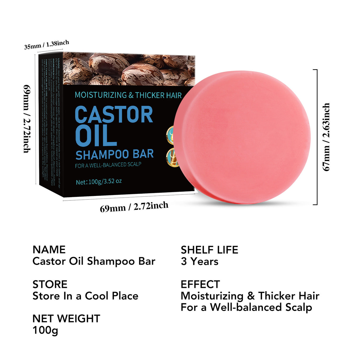 Cleaning Care Castor Oil Foaming Shampoo Soap