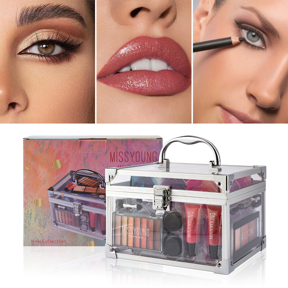 Missyoung European And American Style Facial Makeup Blush Eye Shadow Nourishing Lipstick Kit